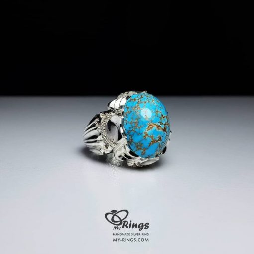 Original Neyshabury Turquoise With Handmade Silver Ring MR0005