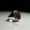 Red Yemeni Agate with Handmade Silver Ring MR0009