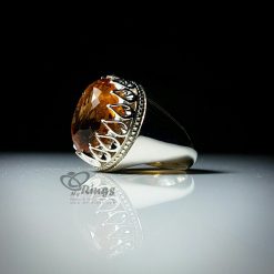 Natural Yellow Citrine with Handmade Silver Ring MR0012