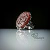 Red-Brown Yemeni Agate with Handmade Silver Ring MR0013
