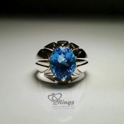 Original Blue Topaz with Handmade Silver Ring MR0030