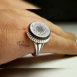 Handmade Silver Ring With Original Black Aqeeq MR0034