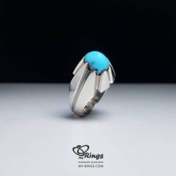Original Neyshabury Turquoise With Handmade Silver Ring