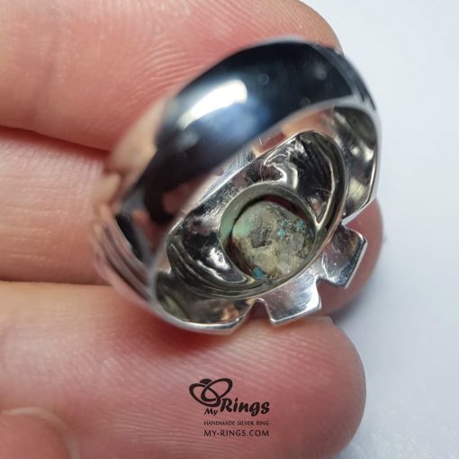Original Neyshabury Turquoise With Handmade Silver Ring MR0036
