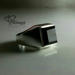Handmade Silver Ring With Original Black Yemeni Agate Jaz
