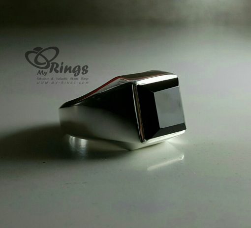 Handmade Silver Ring With Original Black Yemeni Agate Jaz