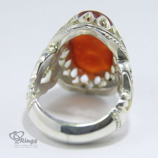 Red Yemeni Agate with Handmade Silver Ring MR0042