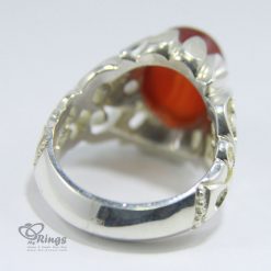 Red Yemeni Agate with Handmade Silver Ring MR0043