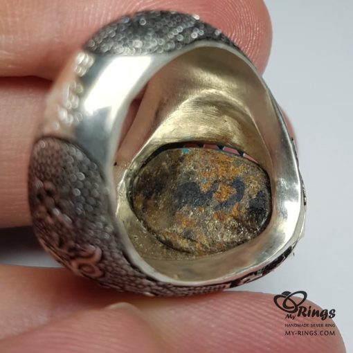 Original Neyshabury Feroza With Handmade Silver Ring MR0046