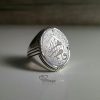 Handmade Silver Ring With Original White Yemeni Akik