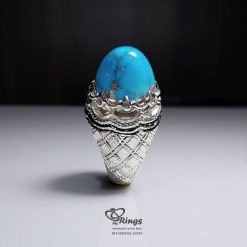 Original Nishapur Turquoise With Handmade Silver Ring MR0064