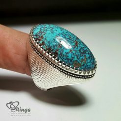 Original Nishapur Turquoise With Handmade Silver Ring MR0071