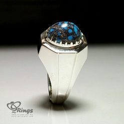 Original Neyshaburi Turquoise With Handmade Silver Ring MR0072
