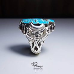 Original Nishapur Turquoise With Handmade Silver Ring MR0076