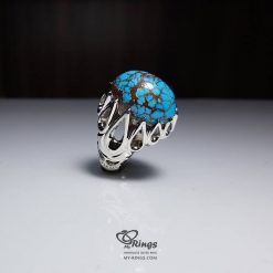 Exquisite Persian Feroza With Handmade Silver Ring