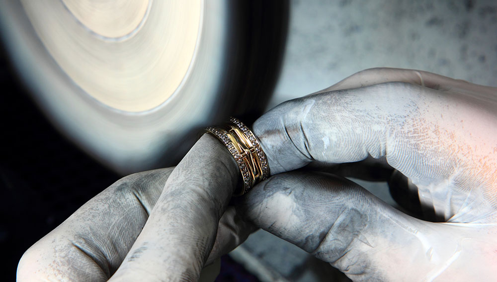 Latest step of preparing silver ring: Polishing