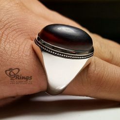 Handmade Silver 925 Ring With Natural Aqeeq MR0099