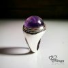 Natural Amethyst Stone With Silver 925 Ring