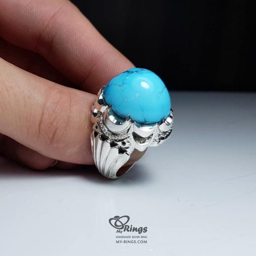 Unique Natural Turquoise With Silver 925 Ring MR0112