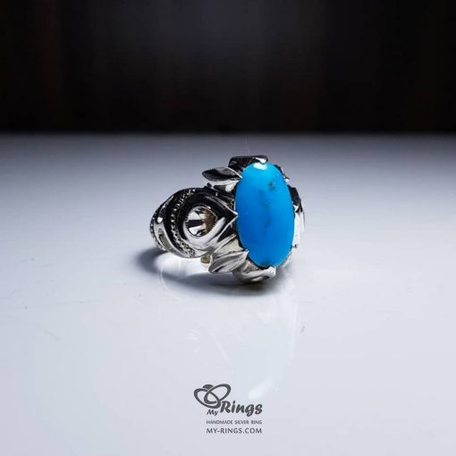 Blue Turquoise With Handmade Silver Ring MR0113