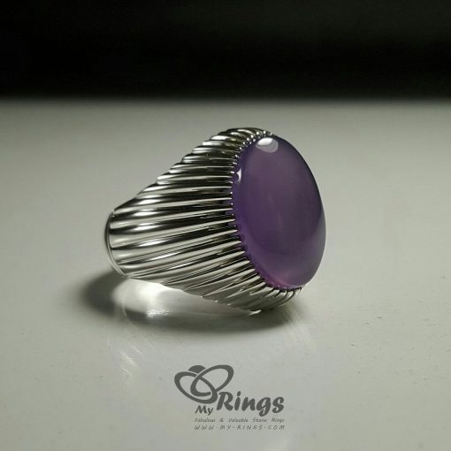 Unique Purple Yemeni Agate with Handmade Silver Ring