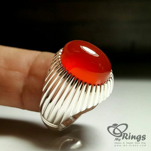 Handmade Silver 925 Ring With Original Red Yamani Aqeeq