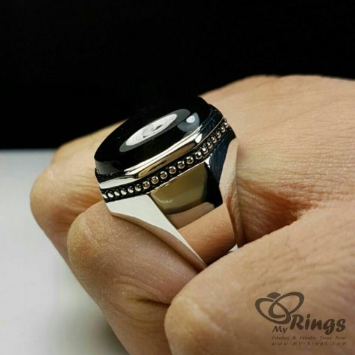 Black Yemeni Agate With Silver 925 Ring MR0123