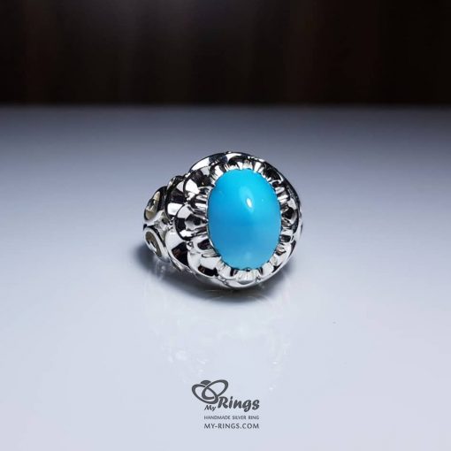 Nishapur Turquoise With Handmade Silver Ring