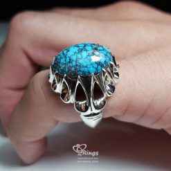 Nishapur Turquoise With Handmade Silver Ring