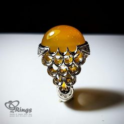 Yellow Agate With Silver 925 Ring