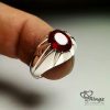 Red Ruby With Handmade Silver Ring