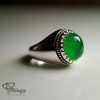 Natural Green Agate And Silver 925 Ring