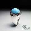 Exquisite Kerman Firoza And Handmade Silver 925 Ring