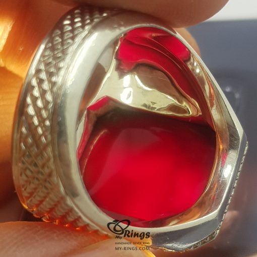 Yemeni Shafatolabd Agate With Handmade Super Silver Ring