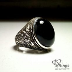 Black Yemeni Agate And Handmade Silver Ring
