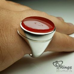 Handmade Silver 925 Ring With Red Yemeni Agate
