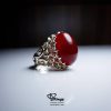 Very Antique Natural Red Aqeeq With First Class Handmade Silver 925 Ring