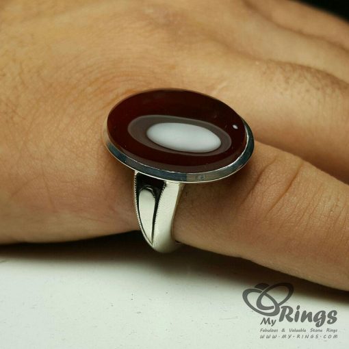 Classic Handmade Silver 925 Ring With Karazi Red Yemeni Agate