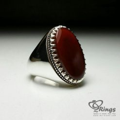 Dark Red Yemeni Aqeeq On Handmade Silver 925 Ring