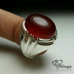 Red Yemeni Aqiq On Handmade Silver 925 Ring