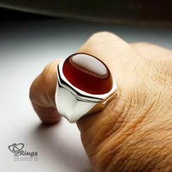 Red Yemeni Agate On Handmade Silver 925 Ring