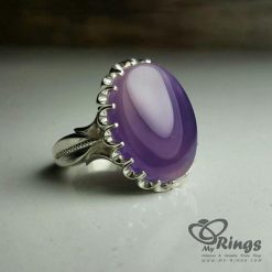 Purple Yemeni Agate On Handmade Silver 925 Ring