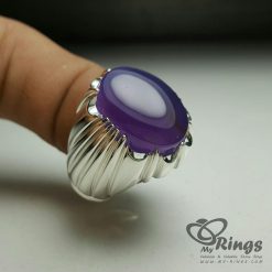 Special Purple Yemeni Agate On Handmade Silver 925 Ring