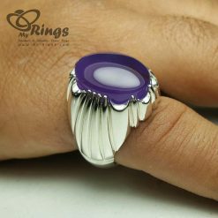 Special Purple Yemeni Agate On Handmade Silver 925 Ring