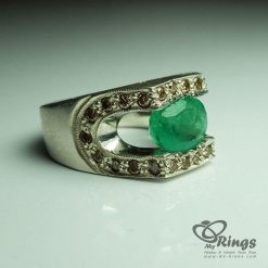 First Class Unique Colombian Emerald With Handmade Silver Ring