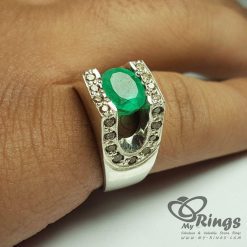 First Class Unique Colombian Emerald With Handmade Silver Ring
