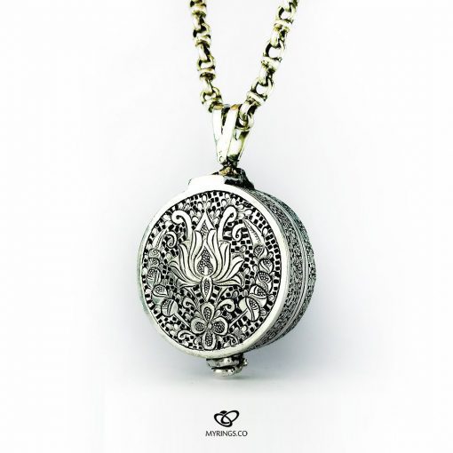 Exquisite Hand Engraved White Yemeni Aqeeq On Silver Box For Islamic Hirz And Talisman As Necklaces