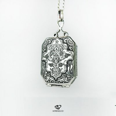 Hand Engraved Silver Box For Islamic Hirz As Necklaces