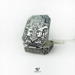 Hand Engraved Silver Box For Islamic Hirz And Talisman As Necklaces