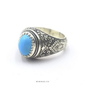 Special Nishapur Turquoise Firoza With Handmade Silver 925 Ring